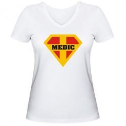 Женская футболка с V-образным вырезом Super Medic - PrintSalon