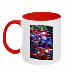 Чашка двухцветная 320ml Super power avengers - PrintSalon