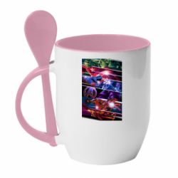 Чашка с ложкой Super power avengers - PrintSalon