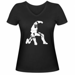 Женская футболка с V-образным вырезом Superhero Iron Man - PrintSalon