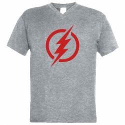 Мужская футболка  с V-образным вырезом Superhero logo - PrintSalon