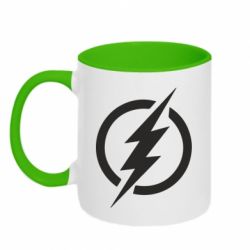 Чашка двухцветная 320ml Superhero logo - PrintSalon