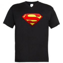 Чоловіча футболка з V-подібним вирізом Superman Logo - PrintSalon