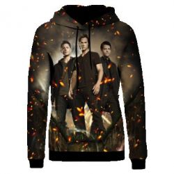 Жіноче 3D худі Supernatural Sam, Dean and Cass-PrintSalon Жіноче 3D худі Supernatural Sam, Dean and Cass