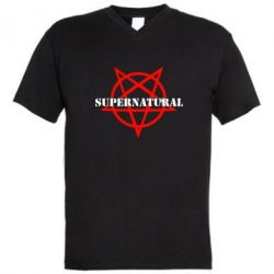 Мужская футболка  с V-образным вырезом Supernatural - PrintSalon