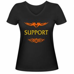 Жіноча футболка з V-подібним вирізом Support - PrintSalon