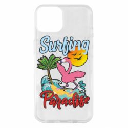 Чехол для iPhone 14 Surfing Paradise Flamingo