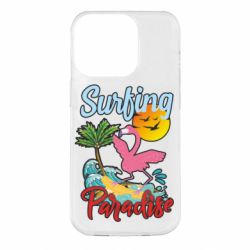 Чехол для iPhone 14 Pro Surfing Paradise Flamingo - PrintSalon