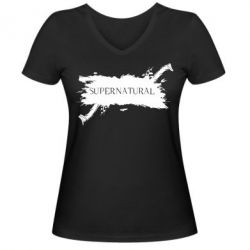 Женская футболка с V-образным вырезом Сверхъестественное - PrintSalon