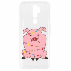 Чохол для Oppo A5/A9 2020 Свиня обмотана гірляндою