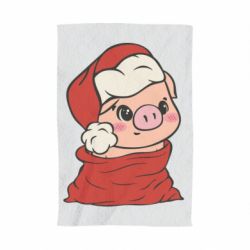 Рушник з принтом Свиня в новорічному мішку - PrintSalon