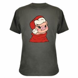 Камуфляжна футболка Свиня в новорічному мішку