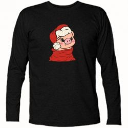 Футболка с длинным рукавом Свинья в новогоднем мешке