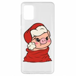Чохол для Samsung A51 Свиня в новорічному мішку