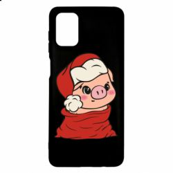 Чохол для Samsung M51 Свиня в новорічному мішку