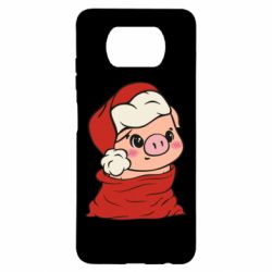 Чохол для Xiaomi Poco X3 Свиня в новорічному мішку - PrintSalon