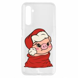 Чохол для Realme 6 Свиня в новорічному мішку - PrintSalon