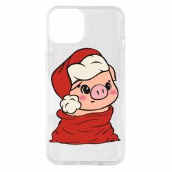 Чохол для iPhone 14 Свиня в новорічному мішку - PrintSalon