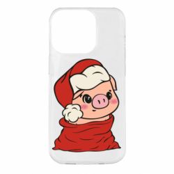 Чохол для iPhone 14 Pro Свиня в новорічному мішку - PrintSalon