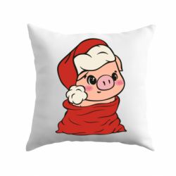 Подушка Свинья в новогоднем мешке-PrintSalon Подушка Свинья в новогоднем мешке
