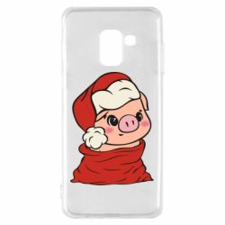 Чохол для Samsung A8 2018 Свиня в новорічному мішку - PrintSalon