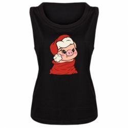 Майка жіноча Свиня в новорічному мішку - PrintSalon