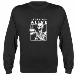 Cвитшот Staying alive with coffee - PrintSalon