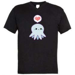 Мужская футболка  с V-образным вырезом Sweet Octopus - PrintSalon