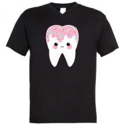 Мужская футболка  с V-образным вырезом Sweet tooth - PrintSalon