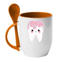 Чашка с ложкой Sweet tooth - PrintSalon