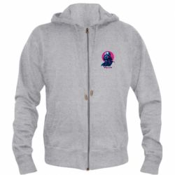 Мужское худи на молнии Synthwave Darth Vader - PrintSalon