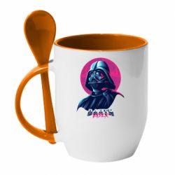 Чашка с ложкой Synthwave Darth Vader - PrintSalon