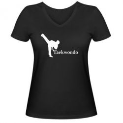 Жіноча футболка з V-подібним вирізом Taekwondo - PrintSalon