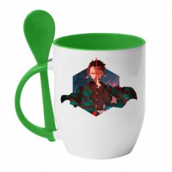 Чашка с ложкой Танджиро Камадо - PrintSalon