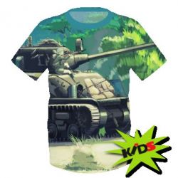 Детская 3D футболка Tank anime art