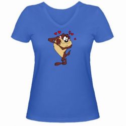Жіноча футболка з V-подібним вирізом Taz in love - PrintSalon