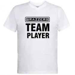 Мужская футболка  с V-образным вырезом Team Player - PrintSalon