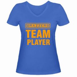 Женская футболка с V-образным вырезом Team Player - PrintSalon