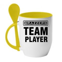 Чашка с ложкой Team Player - PrintSalon