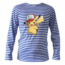 Тельняшка с длинным рукавом Ash's hat Pikachu - PrintSalon