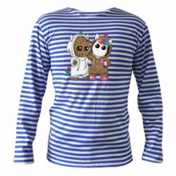 Тельняшка с длинным рукавом Baby Groot And Unicorn - PrintSalon