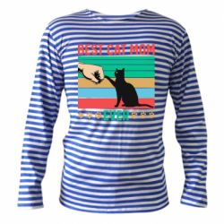 Тельняшка с длинным рукавом Best cat mom ever - PrintSalon