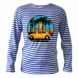 Тельняшка с длинным рукавом Car and sunset - PrintSalon