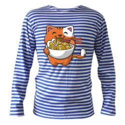Тельняшка с длинным рукавом Cat and Ramen - PrintSalon