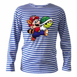 Тельняшка с длинным рукавом Cute Mario with turtle - PrintSalon