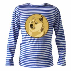 Тельняшка с длинным рукавом Dogecoin - PrintSalon