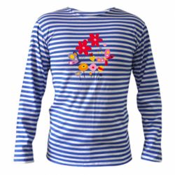 Тельняшка с длинным рукавом Flowers and Butterflies - PrintSalon