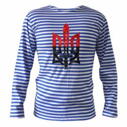 Тельняшка с длинным рукавом Герб Украины красно-черный - PrintSalon