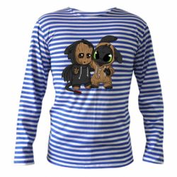 Тельняшка с длинным рукавом Groot And Toothless - PrintSalon