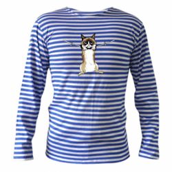 Тельняшка с длинным рукавом Grumpy Cat On The Rope - PrintSalon